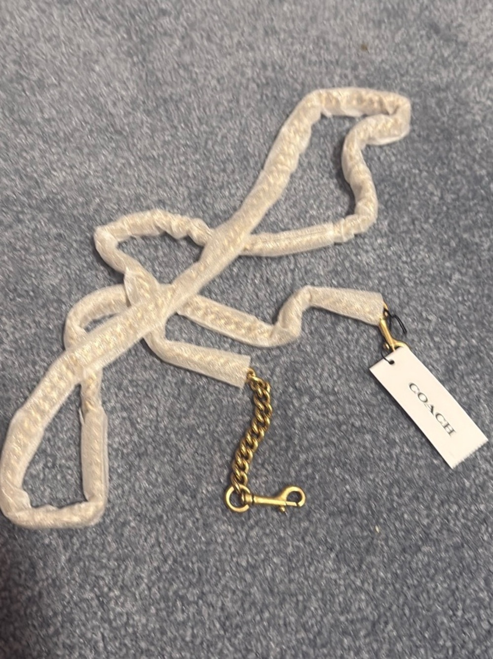 Coach Brass Gold Chain Strap 48” NWT - Picture 3 of 4